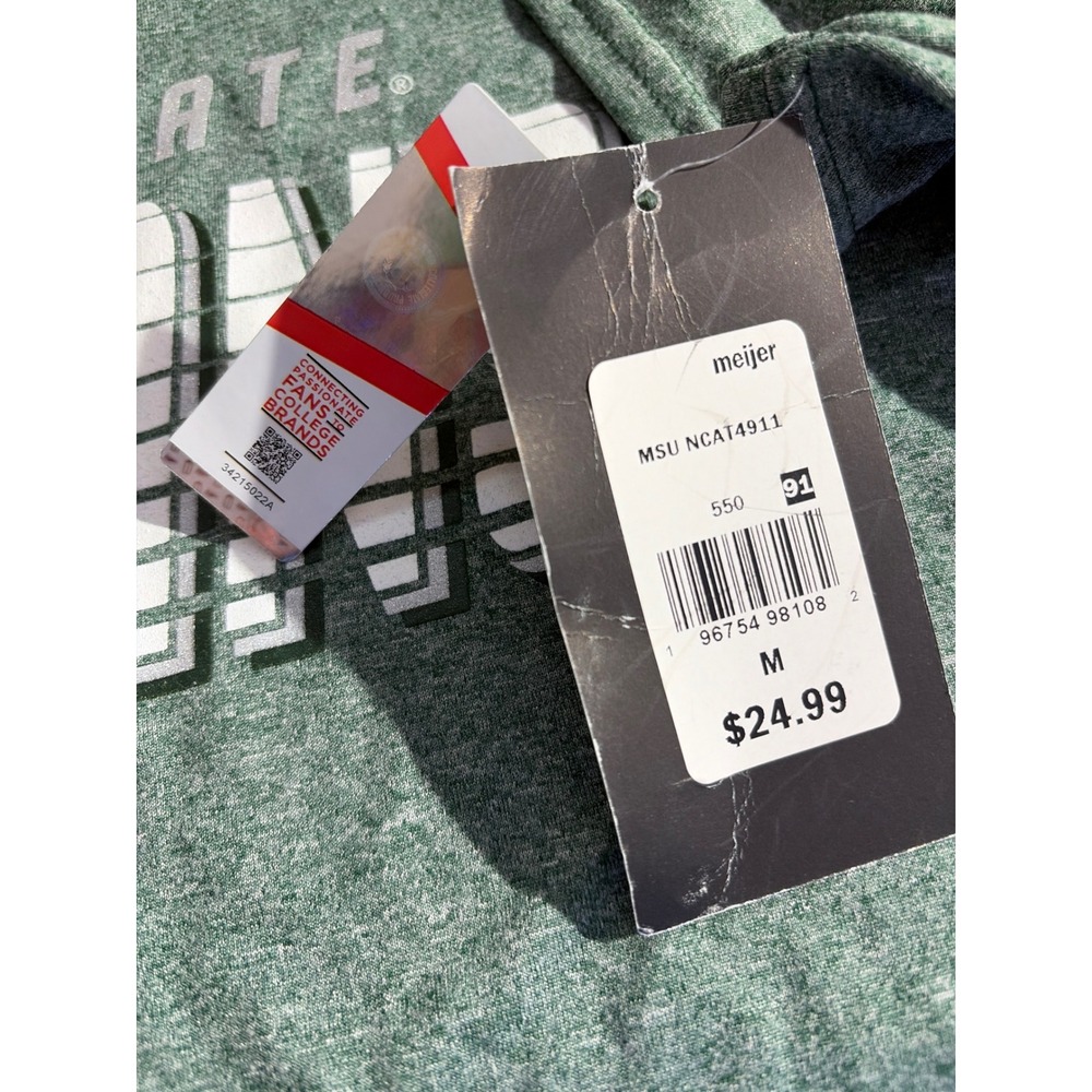 Captivating Michigan State Spartans T-Shirt Mens Medium Green Heathered NCAA NEW - Picture 5 of 8